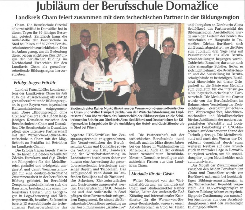 Jubilum der Berufsschule Stod_CZ_29112016